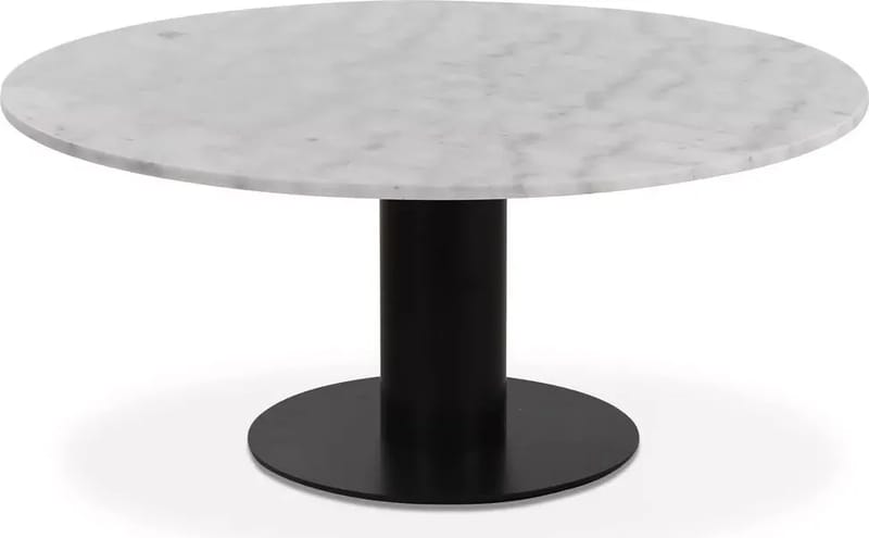 Next runt soffbord i marmor D105 cm - Svart / marmor (Vit), Svart/marmor vit