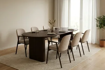 Noira Matgrupp rektangulärt 220 cm Rökt Ek med 6 Reciclar Matstolar - Rökt ek - Products - Möbler - Bord & matgrupp - Matgrupp
