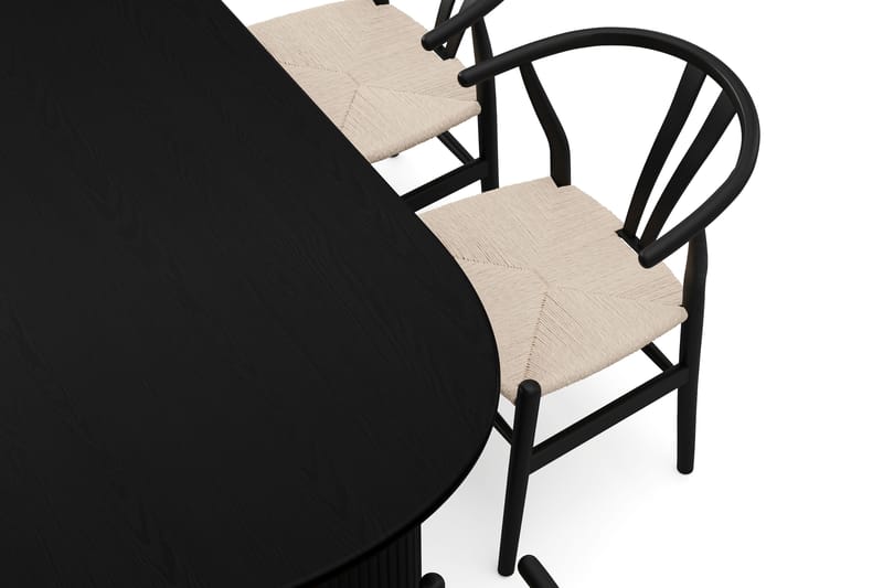 Noira Matgrupp rektangulärt 220 cm Svart med 6 Dastoori Matstolar - Svart - Products - Möbler - Bord & matgrupp - Matgrupp