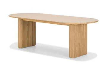 Noira Ovalt Matbord 220 cm EK +  8 st Nibe stol beige med ek ben - Natur/Beige - Products - Möbler - Bord & matgrupp - Matgrupp