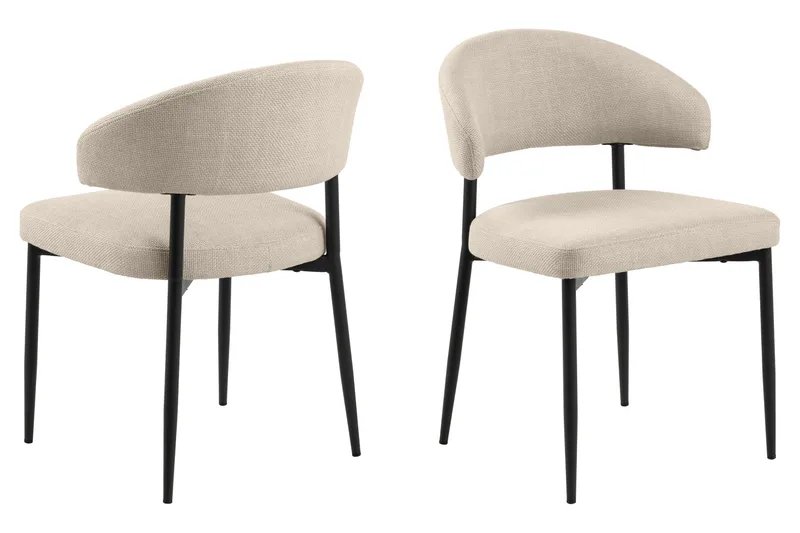 Noira Ovalt Matbord 220 cm med 6 Sawako Stolar - Svart - Products - Möbler - Bord & matgrupp - Matgrupp