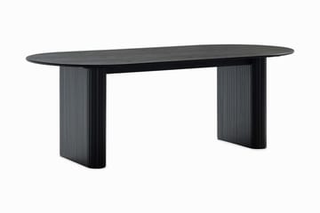 Noira Ovalt Matbord 220 cm Svart +  8 st Nibe stol beige med svarta ben - Svart/Beige - Products - Möbler - Bord & matgrupp - Matgrupp
