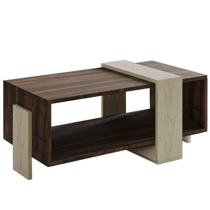 Norell Soffbord 90x40x49 cm - Travertine Walnut - Products - Möbler - Bord & matgrupp - Soffbord