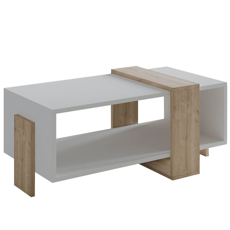 Norell Soffbord 90x40x49 cm - Vit och Sapphire Oak - Products - Möbler - Bord & matgrupp - Soffbord