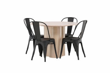 Olivia Matgrupp 110 cm Rund med 4 Tempe Stolar - Svart - Products - Möbler - Bord & matgrupp - Matgrupp