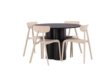 Olivia Matgrupp 110 cm Rund med 4 Ursholmen Stolar - Beige - Products - Möbler - Bord & matgrupp - Matgrupp