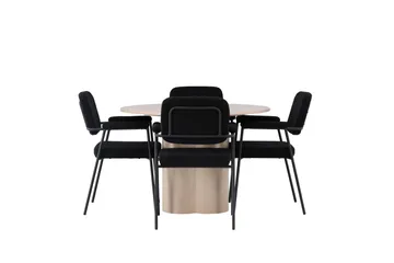 Olivia Matgrupp 110 cm Rund med 4 Yesterday stolar, Whitewash