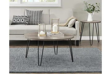 Owen Soffbord 90 cm Ovalt Runt Grå/Svart - Dorel Home - Products - Möbler - Bord & matgrupp - Soffbord