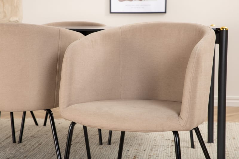 Pelle Matgrupp 190 cm Rektangulär med 6 Berit stolar - Beige - Products - Möbler - Bord & matgrupp - Matgrupp