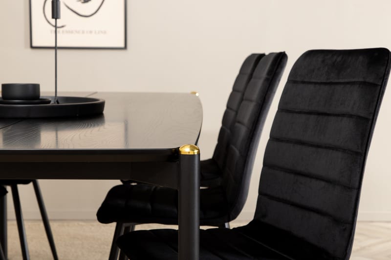 Pelle Matgrupp 190 cm Rektangulär med 6 Windu stolar - Svart - Products - Möbler - Bord & matgrupp - Matgrupp