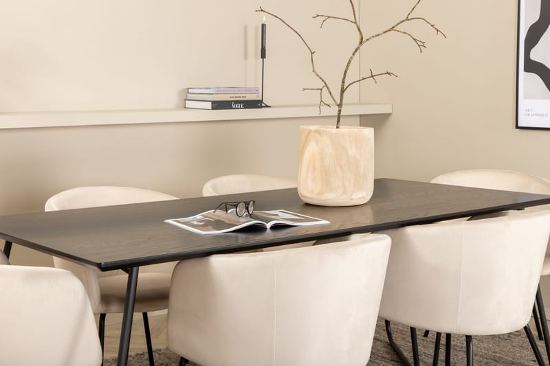 Petra Matgrupp 190 cm Rektangulär med 6 Berit stolar - Beige - Products - Möbler - Bord & matgrupp - Matgrupp