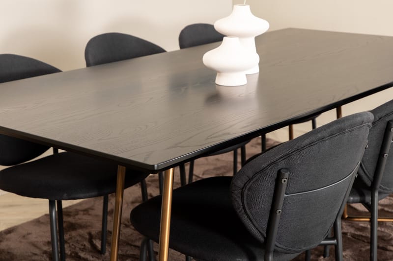 Petra Matgrupp 190 cm Rektangulär med 6 Vault stolar - Svart - Products - Möbler - Bord & matgrupp - Matgrupp