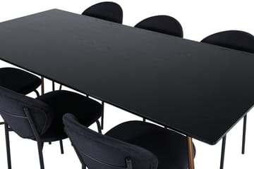 Petra Matgrupp 190 cm Rektangulär med 6 Vault stolar - Svart - Products - Möbler - Bord & matgrupp - Matgrupp