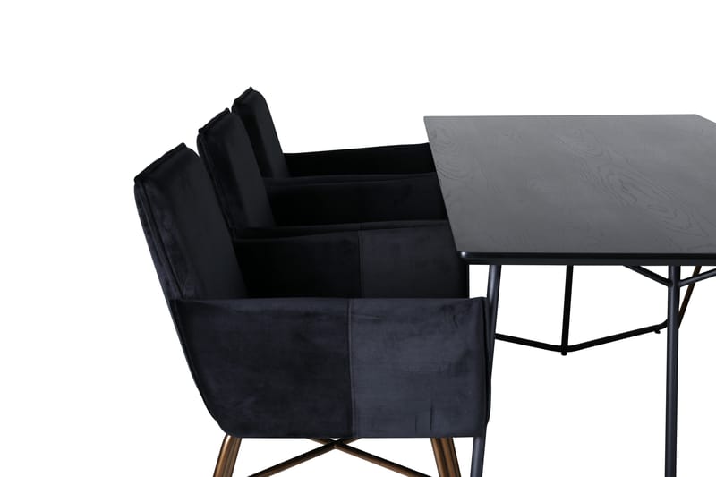 Petra Matgrupp 190 cm Rektangulär med 6 Petra stolar - Svart - Products - Möbler - Bord & matgrupp - Matgrupp