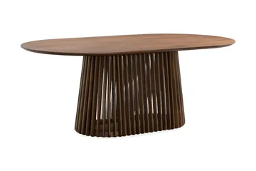Peyra Ovalt Matbord 200 cm med 6 Sawako Stolar - Valnöt - Products - Möbler - Bord & matgrupp - Matgrupp