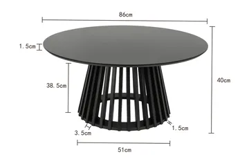 Peyra Soffbord Runt 86 cm Fanér - Svartlaserad ek - Products - Möbler - Bord & matgrupp - Soffbord