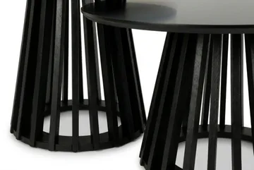 Peyra Soffbord Satsbord Runt 86/60 cm Fanér - Svart - Products - Möbler - Bord & matgrupp - Soffbord