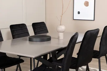 Piazza Matgrupp 180 cm Rektangulär med 6 Windu stolar - Svart - Products - Möbler - Bord & matgrupp - Matgrupp