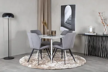 Plaza Matgrupp 100 cm Rund med 4 Gemma stolar - Svart - Products - Möbler - Bord & matgrupp - Matgrupp