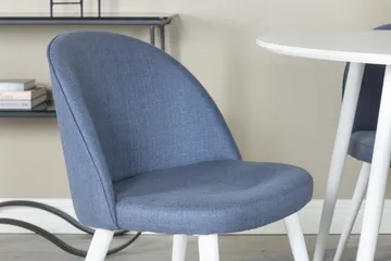 Plaza Matgrupp 100 cm Rund med 4 Velvet stolar - Blå - Products - Möbler - Bord & matgrupp - Matgrupp