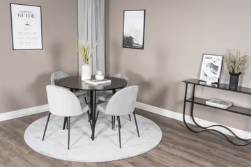 Plaza Matgrupp 100 cm Rund med 4 Wrinkles stolar - Svart - Products - Möbler - Bord & matgrupp - Matgrupp