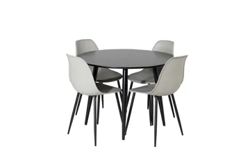 Plaza Matgrupp 100 cm Rund med 4 Polar stolar - Svart - Products - Möbler - Bord & matgrupp - Matgrupp