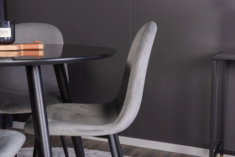 Plaza Matgrupp 100 cm Rund med 4 Polar stolar - Svart - Products - Möbler - Bord & matgrupp - Matgrupp