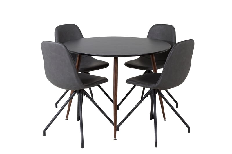 Plaza Matgrupp 100 cm Rund med 4 Polar stolar - Svart - Products - Möbler - Bord & matgrupp - Matgrupp