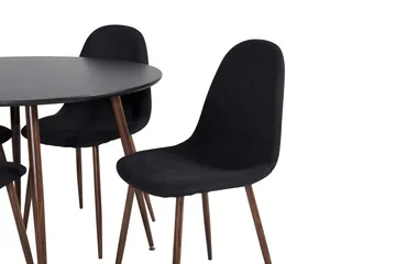 Plaza Matgrupp 100 cm Rund med 4 Polar stolar - Svart - Products - Möbler - Bord & matgrupp - Matgrupp