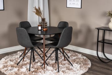 Plaza Matgrupp 100 cm Rund med 4 Polar stolar - Svart - Products - Möbler - Bord & matgrupp - Matgrupp