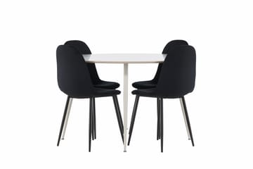 Plaza Matgrupp 120 cm Rund med 4 Polar stolar - Beige/Svart - Products - Möbler - Bord & matgrupp - Matgrupp