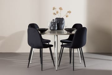 Plaza Matgrupp 120 cm Rund med 4 Polar stolar - Beige/Svart - Products - Möbler - Bord & matgrupp - Matgrupp