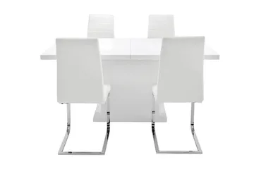 Ratliff Matgrupp 180 cm + 4 Sorado Stol - Vit/Krom - Products - Möbler - Bord & matgrupp - Matgrupp