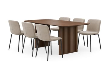 Richeto Matbord 180 cm med 6 Katy Matstolar - Rökt ek - Products - Möbler - Bord & matgrupp - Matgrupp