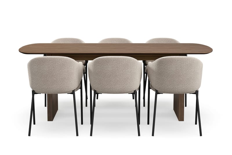Richeto Matbord 210 cm med 6 Filip Matstolar - Rökt ek - Products - Möbler - Bord & matgrupp - Matgrupp