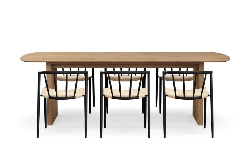 Richeto Matbord 240 cm med 6 Winston Matstolar - Ek - Products - Möbler - Bord & matgrupp - Matgrupp