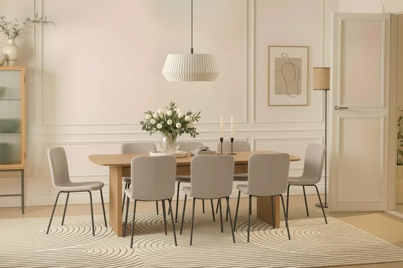 Richeto Matbord 240 cm med 8 Katy Matstolar - Ek - Products - Möbler - Bord & matgrupp - Matgrupp