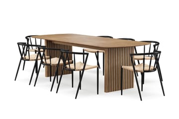 Richeto Matbord 240 cm med 8 Winston Matstolar - Ek - Products - Möbler - Bord & matgrupp - Matgrupp