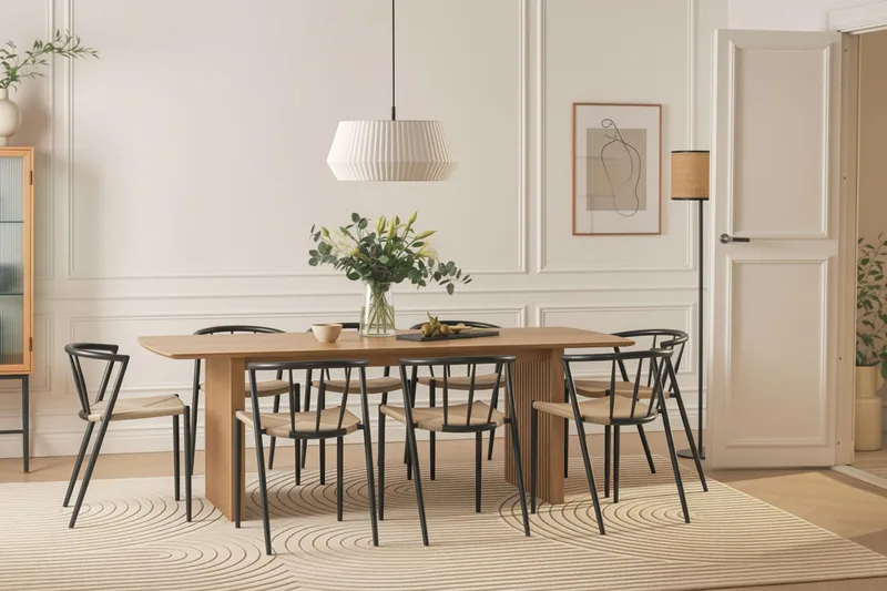 Richeto Matbord 240 cm med 8 Winston Matstolar - Ek - Products - Möbler - Bord & matgrupp - Matgrupp