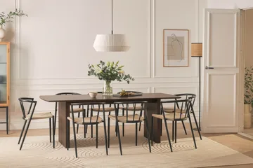 Richeto Matbord 240 cm med 8 Winston Matstolar - Rökt ek / Beige / Metallben Svart - Products - Möbler - Bord & matgrupp - Matgrupp