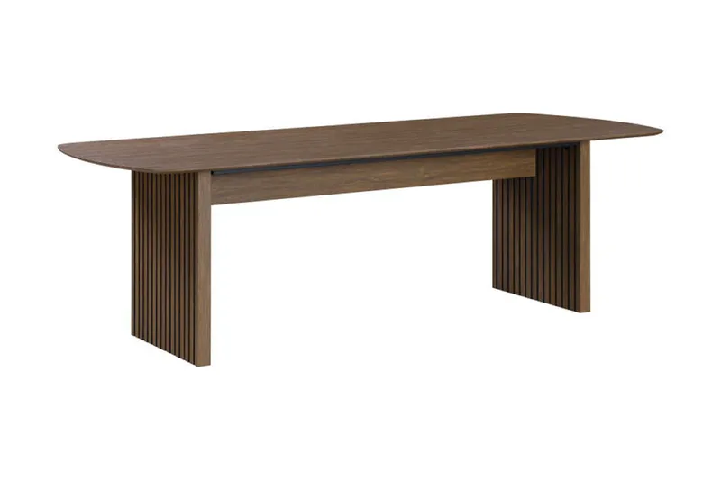 Richeto Matbord Rökt Ek 180 cm valnöt +  6 st Nibe stol beige med valnöt ben - Brun/Beige - Products - Möbler - Bord & matgrupp - Matgrupp