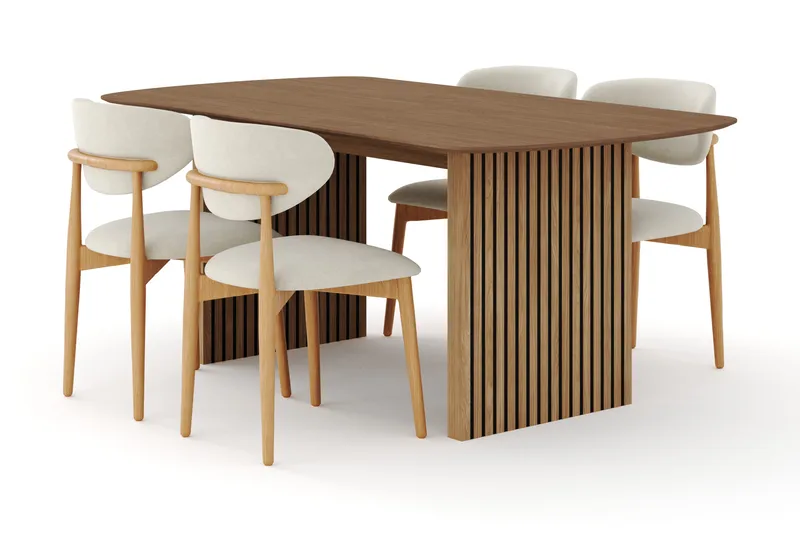 Richeto Matgrupp 180 cm Ek med 4 Molly Matstolar - Ek - Products - Möbler - Bord & matgrupp - Matgrupp