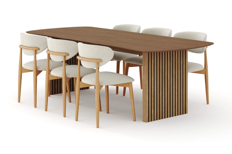 Richeto Matgrupp 240 cm Ek med 6 Molly Matstolar - Ek - Products - Möbler - Bord & matgrupp - Matgrupp