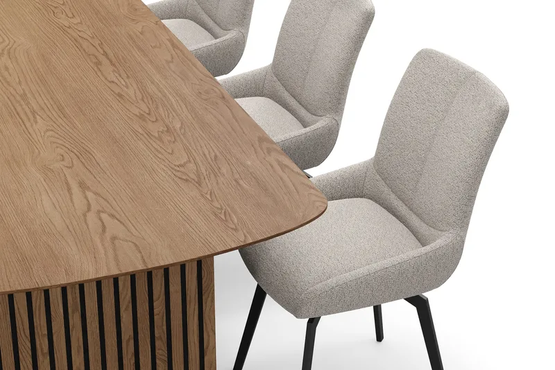 Richeto Matgrupp 240 cm med 6 Mora Snurrstolar - Ek - Products - Möbler - Bord & matgrupp - Matgrupp