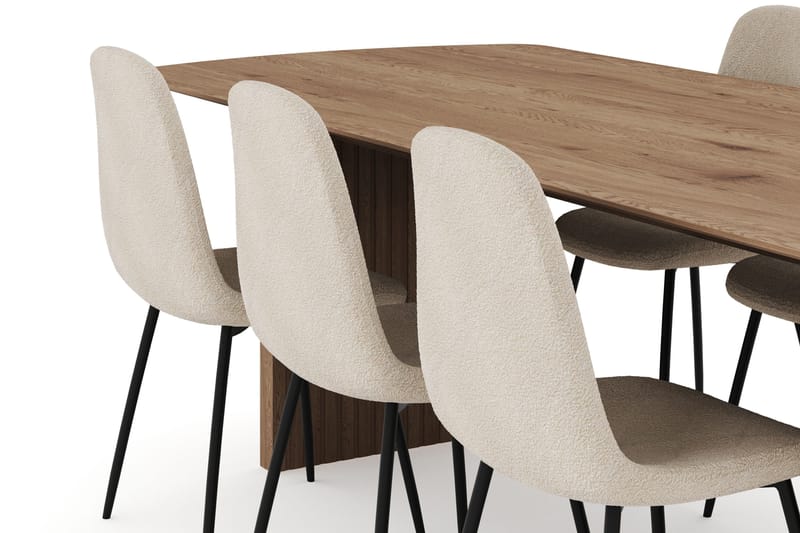Richeto Matgrupp 240 cm med 6 Polar Matstolar - Naturlig finish - Products - Möbler - Bord & matgrupp - Matgrupp