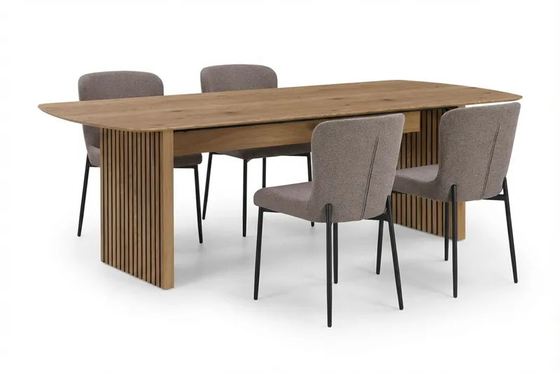 Richeto Matgrupp Ek 180 cm med 4 Elsie Matstolar, Ek