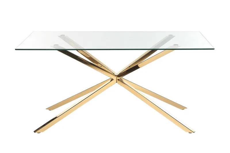 Rimbey Matbord 90x160 cm - Transparent/Guld - Products - Möbler - Bord & matgrupp - Matbord & köksbord