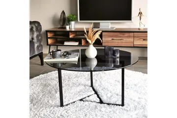 Sabani Soffbord 75 cm Runt X-formade Ben - Grå - Products - Möbler - Bord & matgrupp - Soffbord