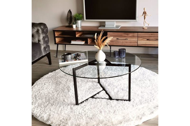 Sabani Soffbord 75 cm Runt X-formade Ben - Rökfärgat - Products - Möbler - Bord & matgrupp - Soffbord