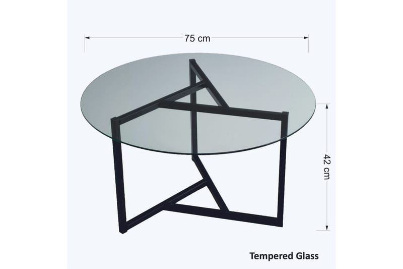 Sabani Soffbord 75 cm Runt X-formade Ben - Rökfärgat - Products - Möbler - Bord & matgrupp - Soffbord